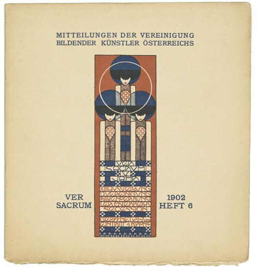 KOLOMAN MOSER (1868-1918). VER SACRUM. Single issue, March 15, volume 6. 1902. 10x9 inches, 25x24 cm. Adolf Holzhausen, Vienna.